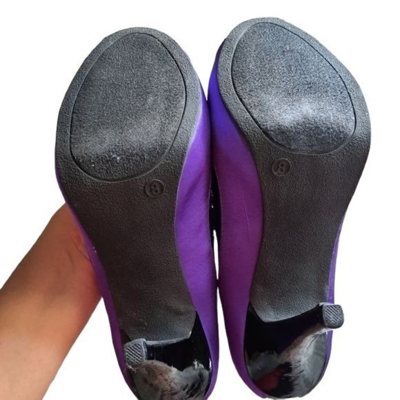 FOREVER Selected by Paula Abdul Purple Peep Toe Heels - Picture 7 of 7